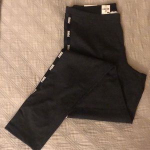 NWT VS PINK flat leggings with stripe detail